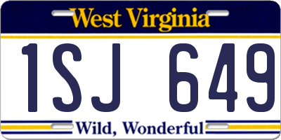 WV license plate 1SJ649