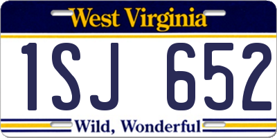 WV license plate 1SJ652