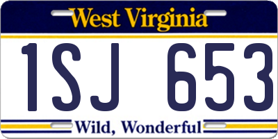 WV license plate 1SJ653