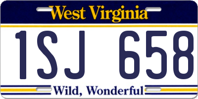 WV license plate 1SJ658