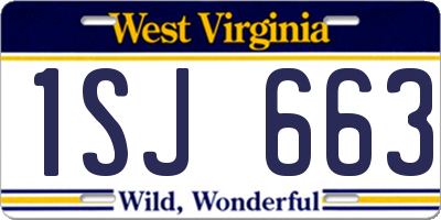 WV license plate 1SJ663