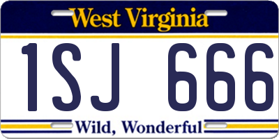 WV license plate 1SJ666