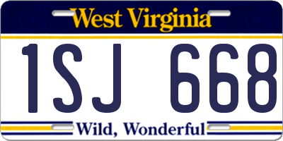 WV license plate 1SJ668