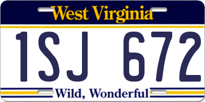 WV license plate 1SJ672