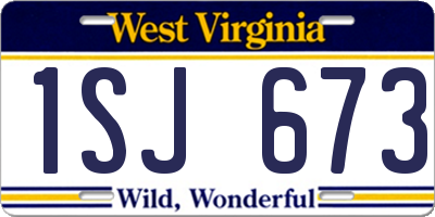 WV license plate 1SJ673