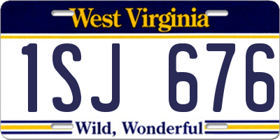 WV license plate 1SJ676