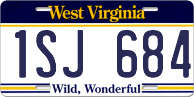 WV license plate 1SJ684
