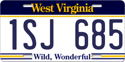 WV license plate 1SJ685
