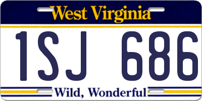 WV license plate 1SJ686