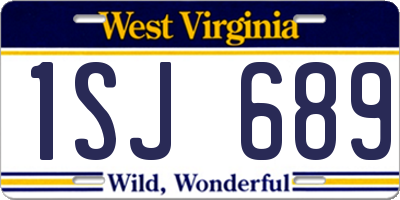 WV license plate 1SJ689