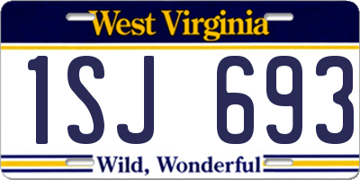 WV license plate 1SJ693