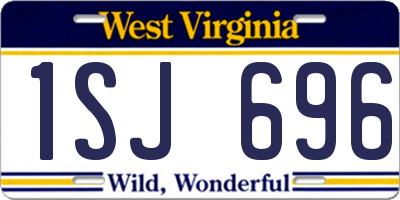 WV license plate 1SJ696