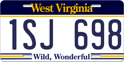 WV license plate 1SJ698