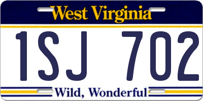WV license plate 1SJ702