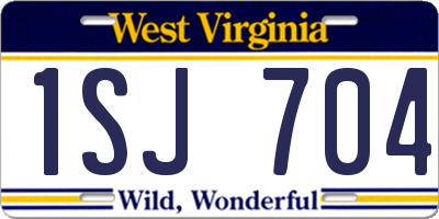 WV license plate 1SJ704
