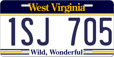 WV license plate 1SJ705