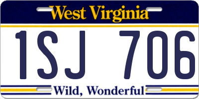 WV license plate 1SJ706