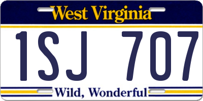 WV license plate 1SJ707