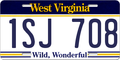 WV license plate 1SJ708