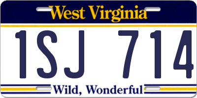 WV license plate 1SJ714