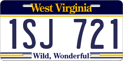 WV license plate 1SJ721