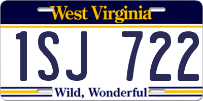 WV license plate 1SJ722