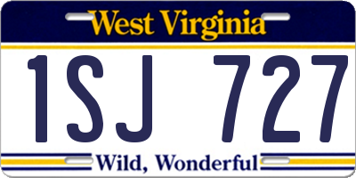 WV license plate 1SJ727