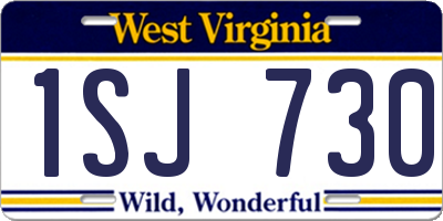 WV license plate 1SJ730
