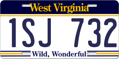 WV license plate 1SJ732