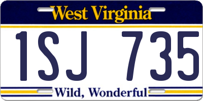 WV license plate 1SJ735