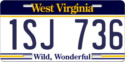 WV license plate 1SJ736