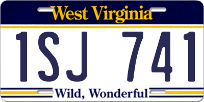 WV license plate 1SJ741