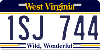 WV license plate 1SJ744