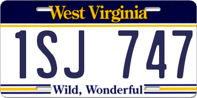 WV license plate 1SJ747