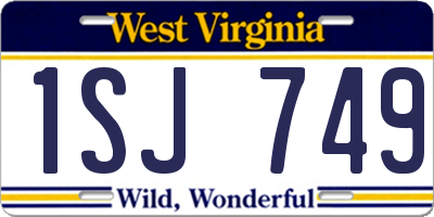 WV license plate 1SJ749