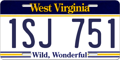 WV license plate 1SJ751
