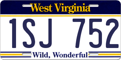 WV license plate 1SJ752