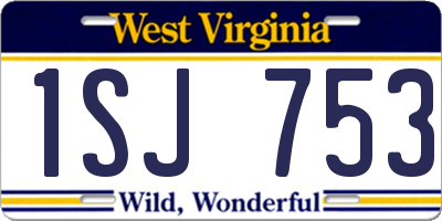 WV license plate 1SJ753