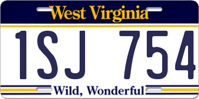 WV license plate 1SJ754