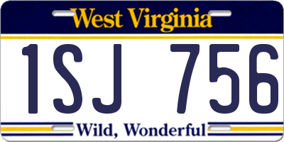 WV license plate 1SJ756