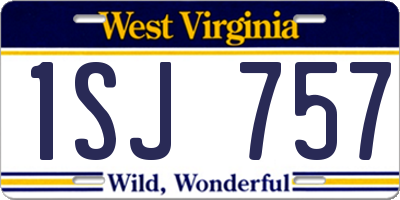 WV license plate 1SJ757