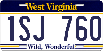WV license plate 1SJ760