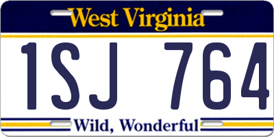 WV license plate 1SJ764