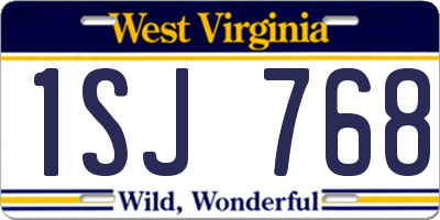 WV license plate 1SJ768