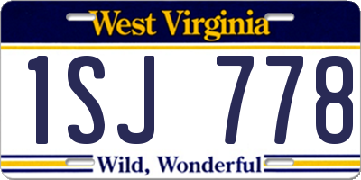 WV license plate 1SJ778