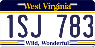 WV license plate 1SJ783