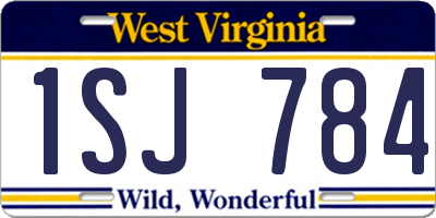 WV license plate 1SJ784