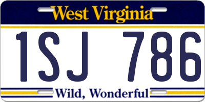 WV license plate 1SJ786