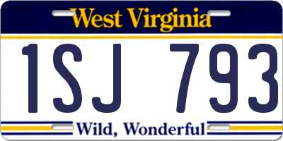 WV license plate 1SJ793