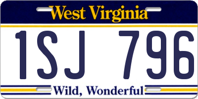 WV license plate 1SJ796